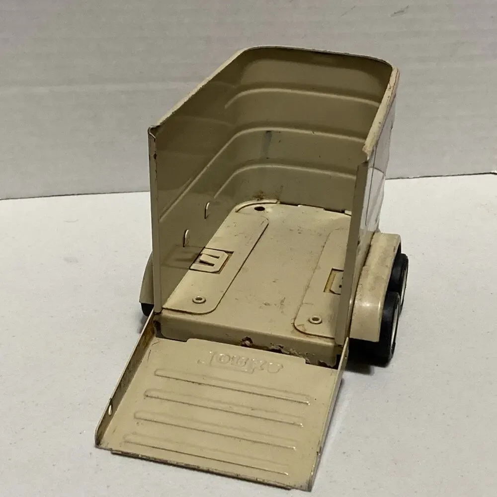 Vintage Tonka Toys Press Steel Farm Horse Trailer Tiger Stripes